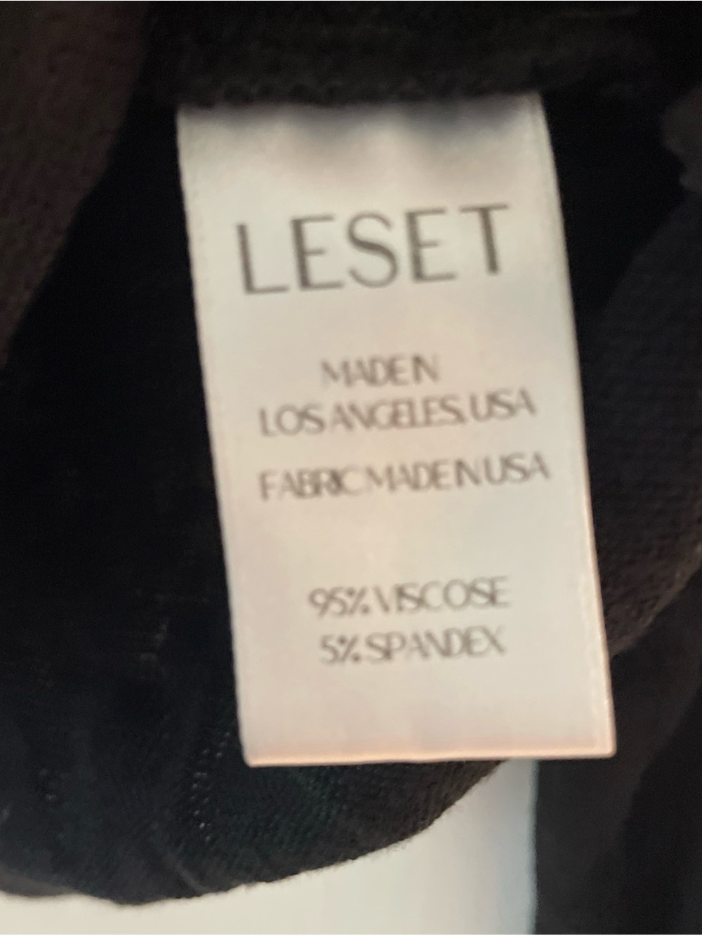 LESET Black Long Sleeve Top Womens Small Stretch Minimalist Basic - Picture 4 of 5